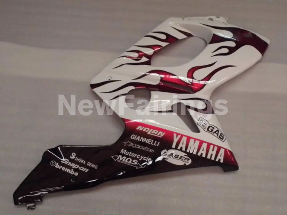 White and Red Flame - YZF600R Thundercat 96-07 Fairing Kit Vehicles & Parts > Vehicle Parts & Accessories > Motor