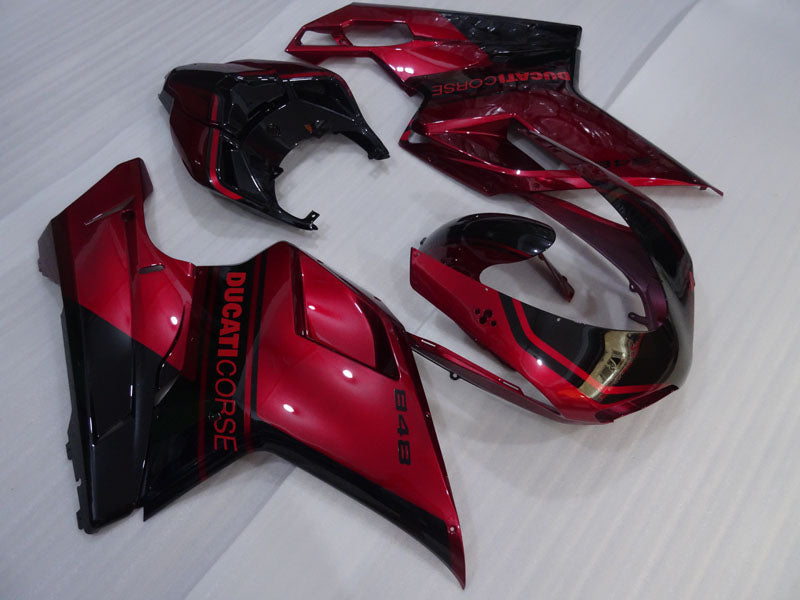 Wine Red and Black Factory Style - Ducati 848 07-11 Fairing Kit