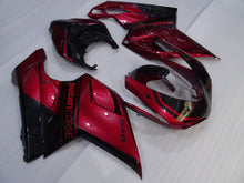 Load image into Gallery viewer, Wine Red and Black Factory Style - Ducati 848 07-11 Fairing Kit