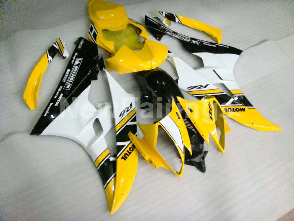 Yellow and White Black Factory Style - YZF-R6 06-07 Fairing Kit Vehicles & Parts > Vehicle Parts & Accessories > Motor