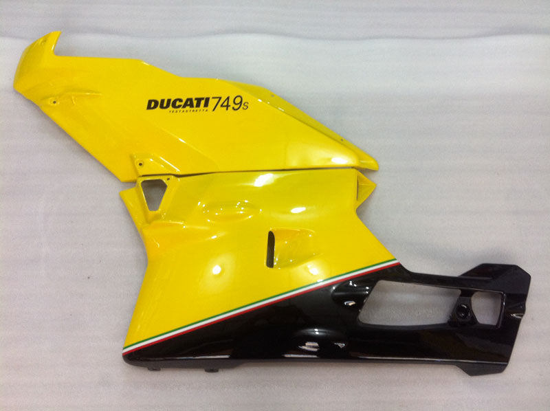 Yellow and Black White Factory Style - Ducati 749 03-04 Fairing Kit (Single Passenger Seat)