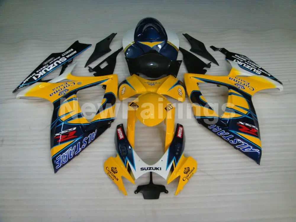Yellow Blue and White Corona - GSX-R600 06-07 Fairing Kit