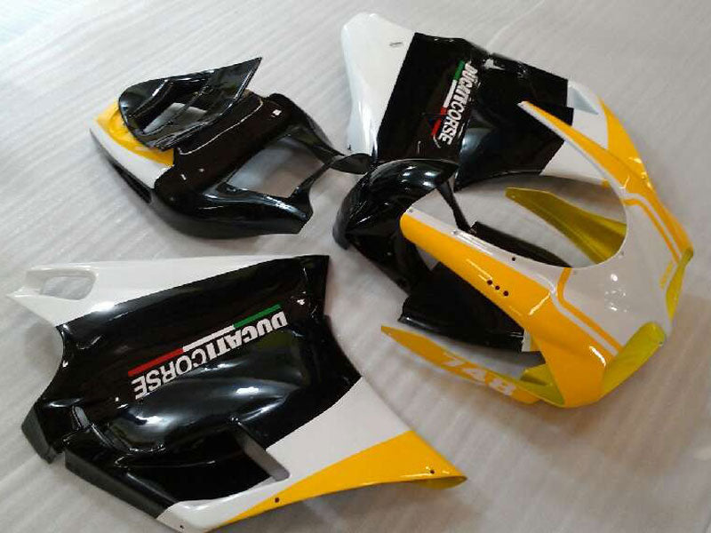 Yellow and White Black Factory Style - Ducati 748 96-02 Fairing Kit