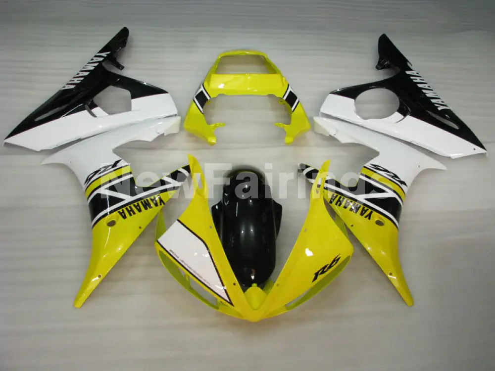 Yellow and White Black Factory Style - YZF-R6 03-04 Fairing Kit Vehicles & Parts > Vehicle Parts & Accessories > Motor