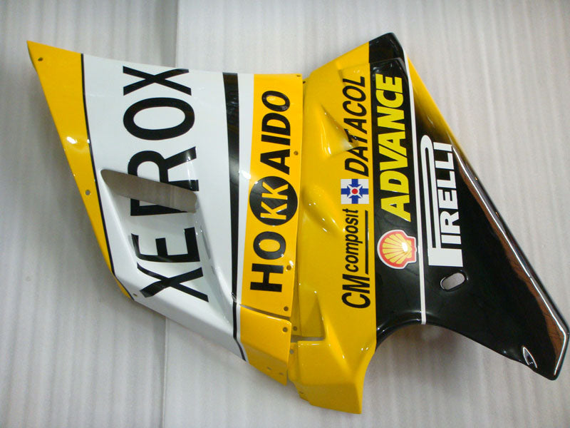 Yellow and White Black XEROX - Ducati 748/916/996/998 96-02 Fairing Kit (Single Passenger Seat)