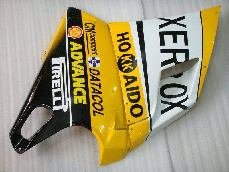Yellow and White Black XEROX - Ducati 748/916/996/998 96-02 Fairing Kit (Single Passenger Seat)